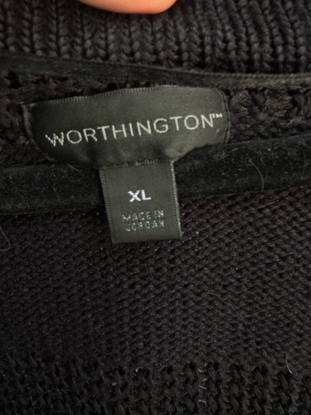 Worthington Black V-Neck Short-Sleeve Button Cardigan - Picture 2 of 3